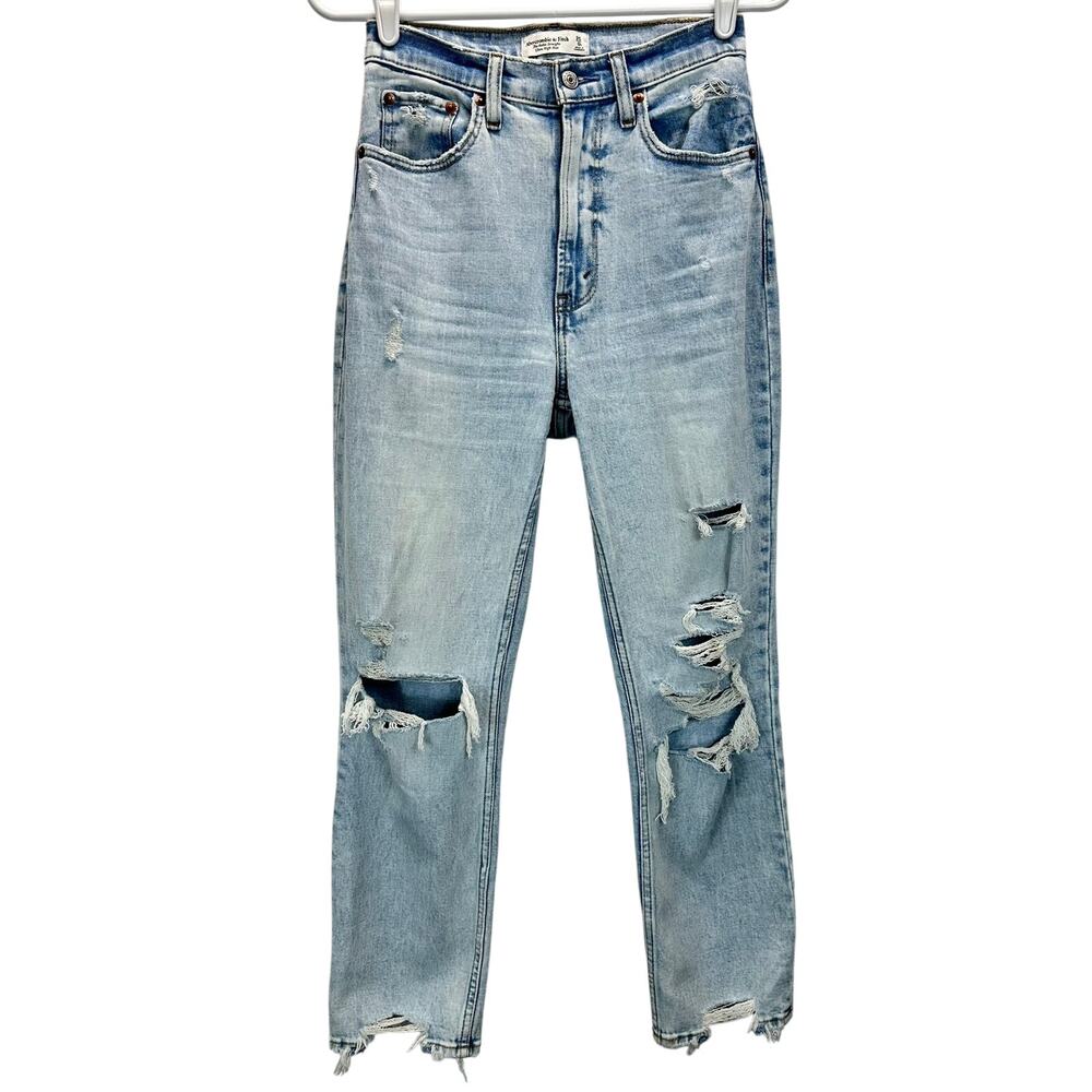 Abercrombie & Fitch The Ankle Straight Ultra High Rise Jeans Curve Love 25